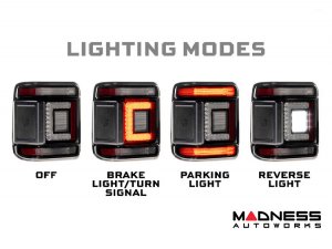 Jeep Wrangler JL LED Tail Lights - XB LED Series - Morimoto - Low Profile - Smoked